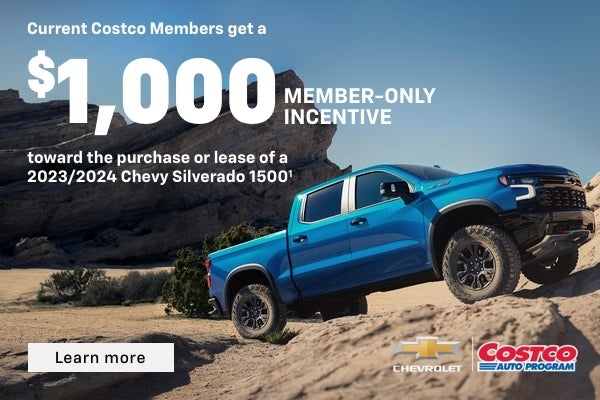 2024 Chevy Silverado 1500 Crew Cab. Accept all challenges. Current Costco members get a $1,000 me...